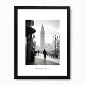 Poster Of Casablanca, Morocco, Photography In Black And White 1 Art Print