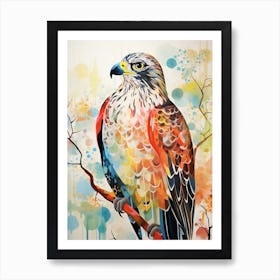 Bird Painting Collage Hawk 4 Art Print