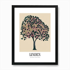 Linden Tree Colourful Illustration 1 Poster Art Print