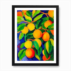 Loquat Fruit Vibrant Matisse Inspired Painting Fruit Art Print