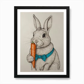 Rabbit With Carrot Art Print