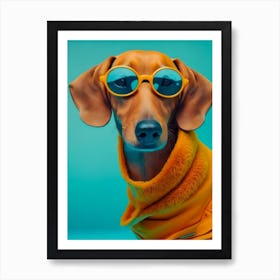 Dachshund In Sunglasses, pet portrait, dog portraits, animal portraits, artistic pet portraits, dog portrait painting, pet portrait painting, pet portraits from photos, etsypet portraits, watercolor pet portrait, watercolour pet portraits, pet photo portraits, watercolor portraits of pets, royal pet portraits, pet portraits on canvas, pet canvas art, etsy dog portraits, dog portraits funny, renaissance pet portraits, regal pawtraits, funny dog portraits, custom pet art, custom pet, portrait of my dog, custom pet portrait canvas, crown and paw pet portraits, painting of your pet, renaissance dog painting, west willow pet portraits, hand painted dog portraits, ai pet portrait, 1 Art Print