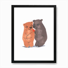 Bears In Love Art Print