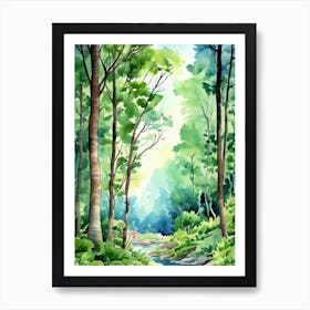 Watercolor Of A Forest 2 Art Print