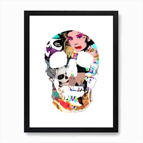 Graffiti Skull White 1 Art Print