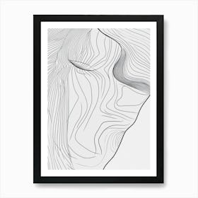 Line Drawing Of A Woman'S Face Art Print