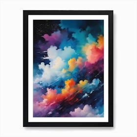 Abstract Glitch Clouds Sky (14) Art Print