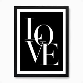 Love (Black background) Art Print