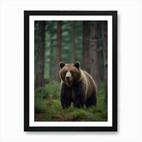 Brown Bear In The Forest Art Print