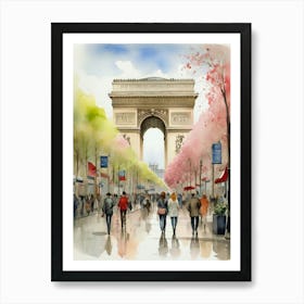 Champs-Elysées Avenue. Paris. The atmosphere and manifestations of spring. 11 Art Print