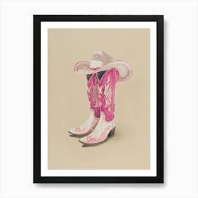 Boho Coastal Cowgirl Art Print