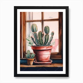 Cactus Window 3 Art Print