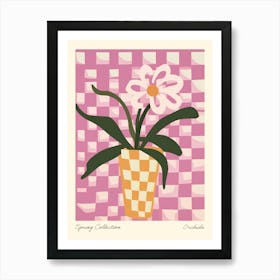 Spring Collection Orchids Flower Vase 5 Art Print