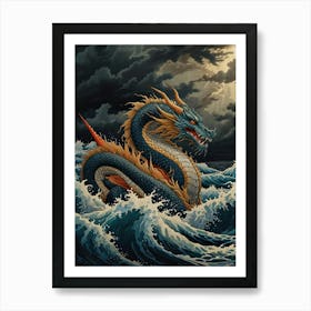 Dragon In The Ocean 1 Art Print