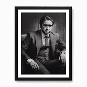 Gangster Art Michael Corleone The Transformation B&W Art Print