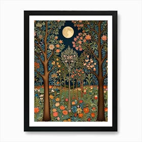 william morris Moonlight In The Forest 3 Art Print