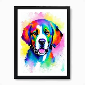 Greater Swiss Mountain Dog Rainbow Oil Painting Dog Art Print
