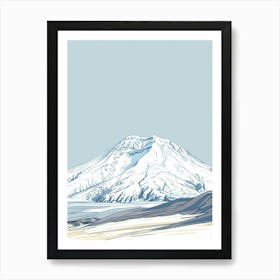 Mount St Helens Usa Color Line Drawing (8) Art Print