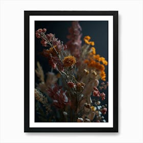 Dried Flowers In A Vase Art Print