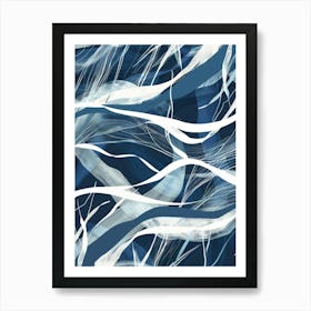 Abstract Blue And White Pattern 1 Art Print