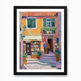 Dubrovnik Book Nook Bookshop 4 Art Print