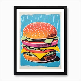 Retro Hamburger Colour Pop 4 Art Print