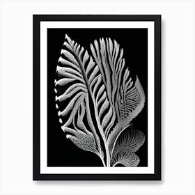 Horsetail Leaf Linocut Art Print