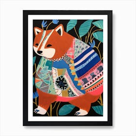 Maximalist Animal Painting Red Panda 2 Art Print