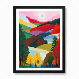 Yosemite National Park 1 United States Of America Abstract Colourful Art Print