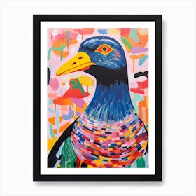 Colourful Bird Painting Coot 3 Art Print