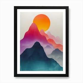 Sunrise In The Mountains 3 Art Print