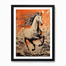 A Horse Painting In The Style Of Sgraffito 2 Art Print