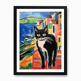 Painting Of A Cat In Santander Spain 1 Art Print