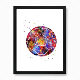 Soccer Ball Watercolor Football Art Print