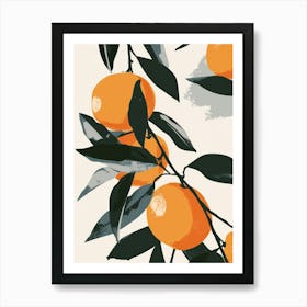 Clementines Close Up Illustration 1 Art Print