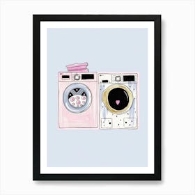 Cute Washing Machine Art Print