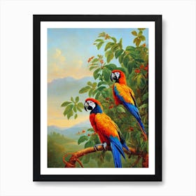 Macaw Haeckel Style Vintage Illustration Bird Art Print