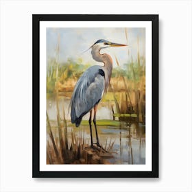 Bird Painting Great Blue Heron 4 Art Print