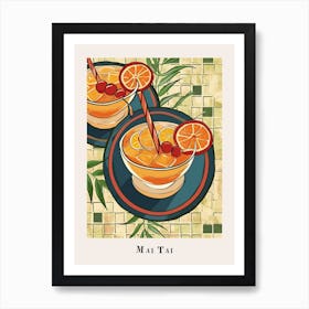 Mai Tai Watercolour Poster Art Print