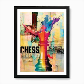 Color Bursting Chess Poster