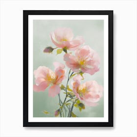 Apple Blossom Flowers Acrylic Pastel Colours 2 Art Print