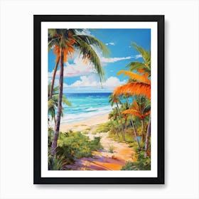 A Painting Of Playa Paraiso, Tulum Mexico 4 Art Print