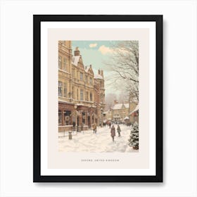 Vintage Winter Poster Oxford United Kingdom 5 Art Print