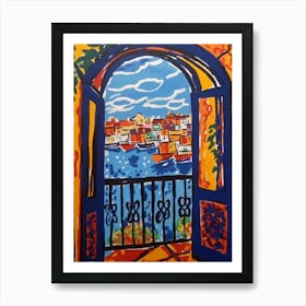Window View Of Venice In The Style Of Fauvist 4 Art Print