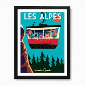 Les Alpes Haute Savoie Poster Teal Art Print