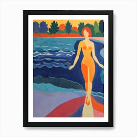 Woman On The Beach 3 Art Print