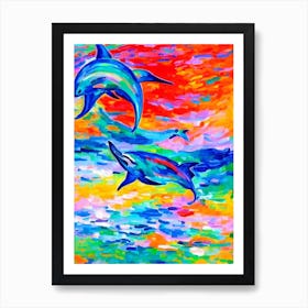 Bottlenose Dolphin Matisse Inspired Art Print