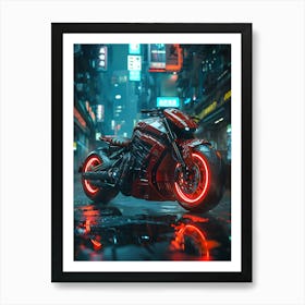 Cyborg Motorcycle Art Print