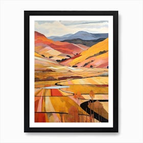 Autumn National Park Painting The Lake District Uk  1 Art Print