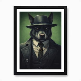 Gangster Dog Norwegian Elkhound Art Print